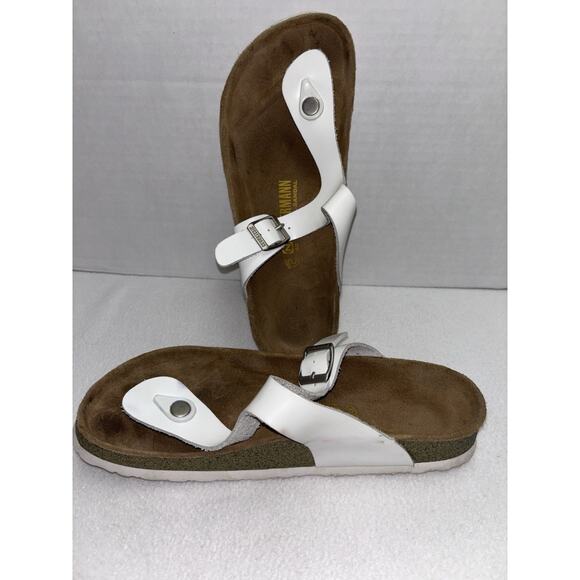 Neckermann Thong Sandals Leather Women's Size 40 EU / 9 - 9.5 US White See Pics - Picture 3 of 12